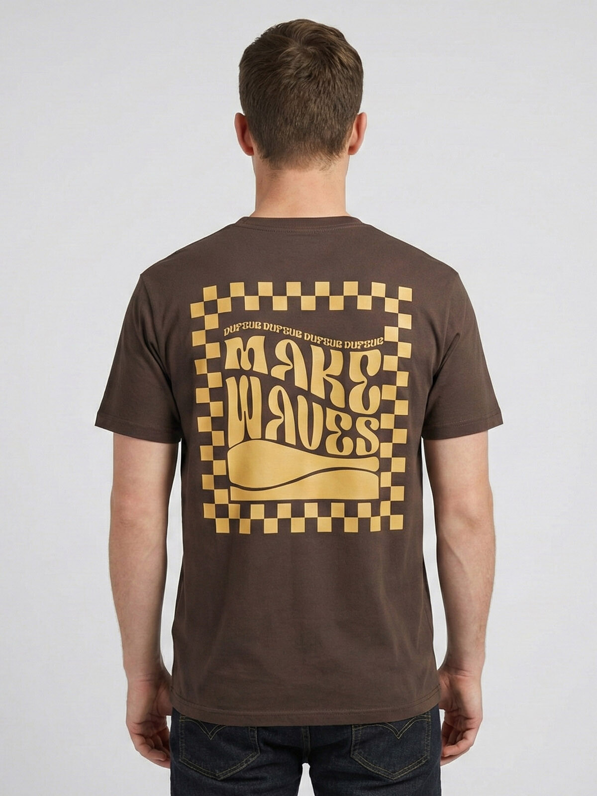 T-SHIRT MAKE WAVES MARRON