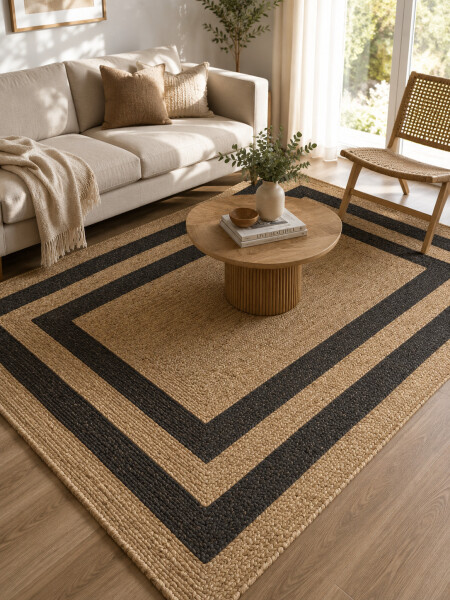ALFOMBRA DE YUTE BEIGE