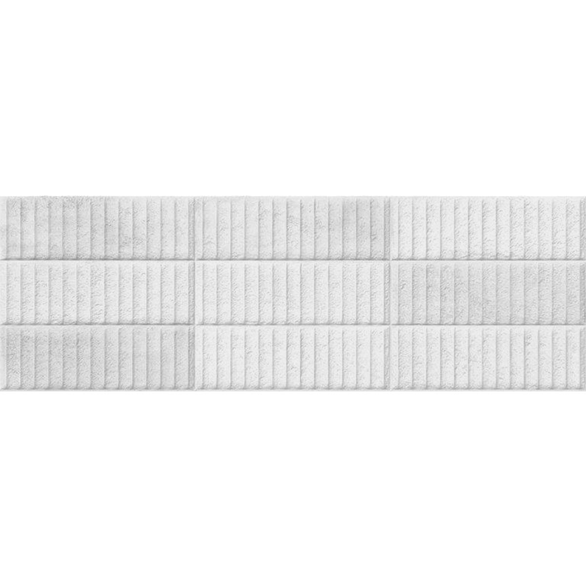 Revestimiento Blanco Destonificado Brillo Relieve 30X90Cm Pared 