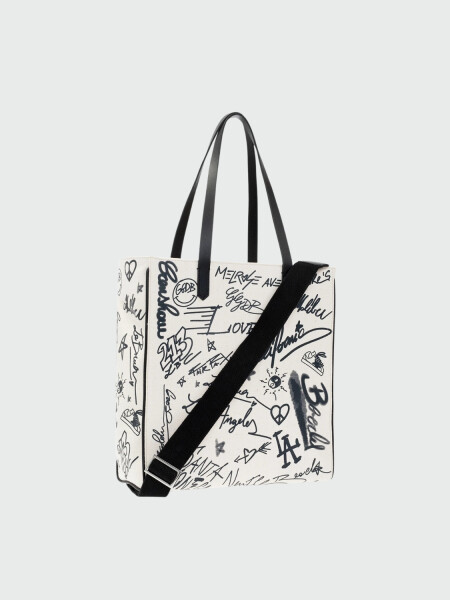 Golden Goose-Cartera de lona estampada, California Blanco