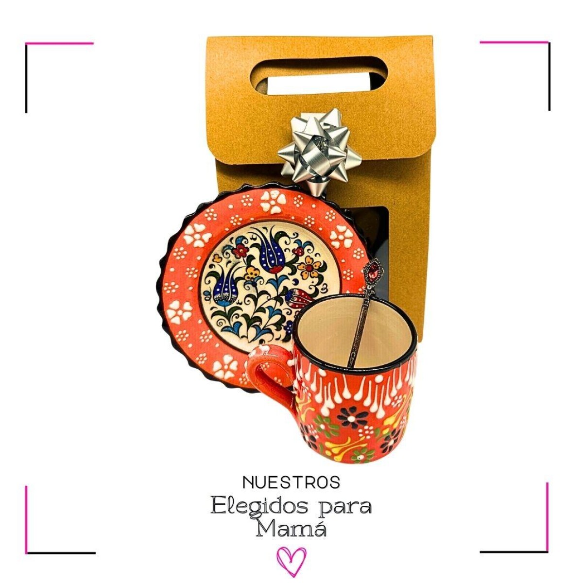 SET TAZA + PLATILLO + CUCHARILLA 