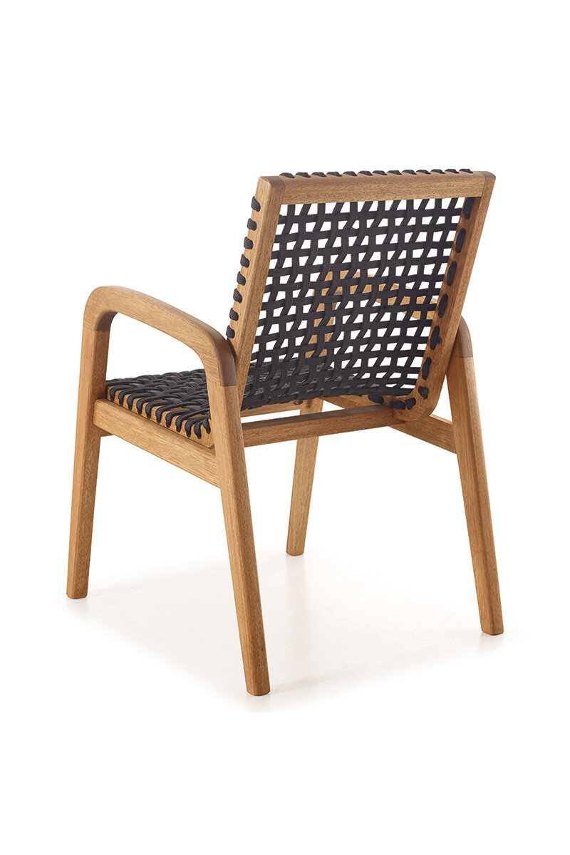 TRACO SILLA SILLA TRACO C/BRAZO CUERDA NEGRA 56x62x85CM JATOBA