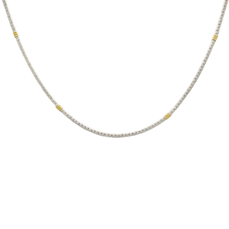 Cadena Tejido Plano-Plata y Oro-CD5014 sinpiedra