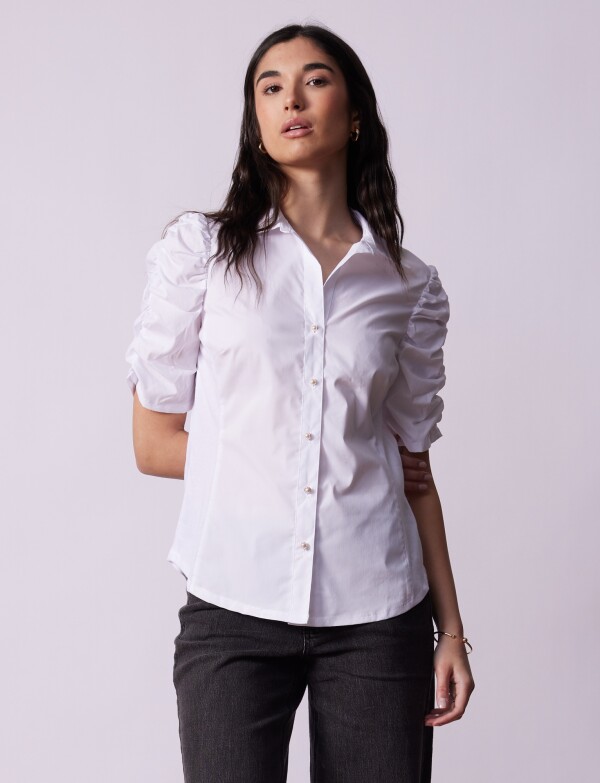 Camisa Frunce BLANCO