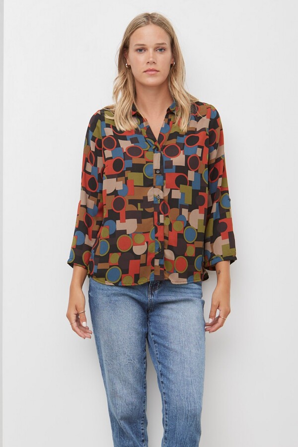 Camisa Printed MULTI/NEGRO