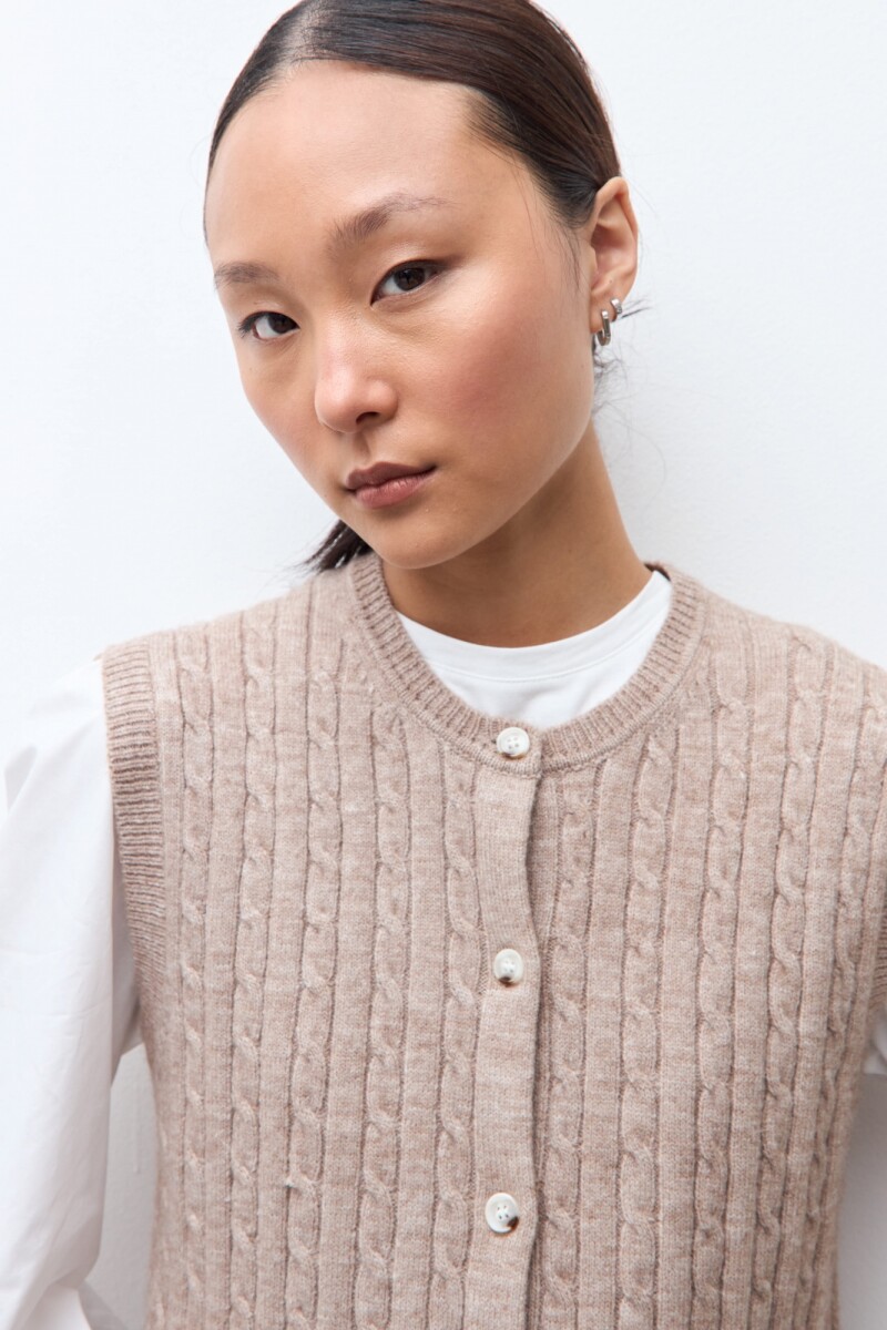 Chaleco estructuras tostado melange