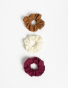 Skunzies Texturada Set De Scrunchies De Corderoy - Combinacion Tricolor