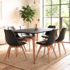 Juego de Comedor 6 Sillas Eames Acolchonadas 120 Negro