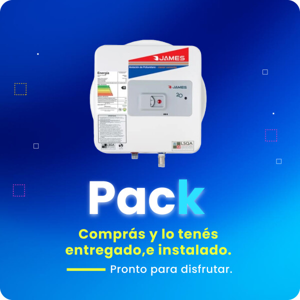Pack Calefón James 20L prisma de Acero + Instalación Pack Calefón James 20L prisma de Acero + Instalación