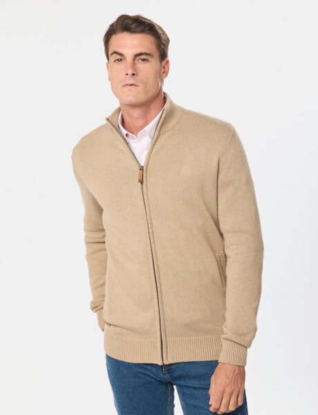 CAMPERA TEJIDA DE ALGODON Beige