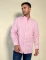 Camisa Hercules con cuello mao de lino y algodón Rosado
