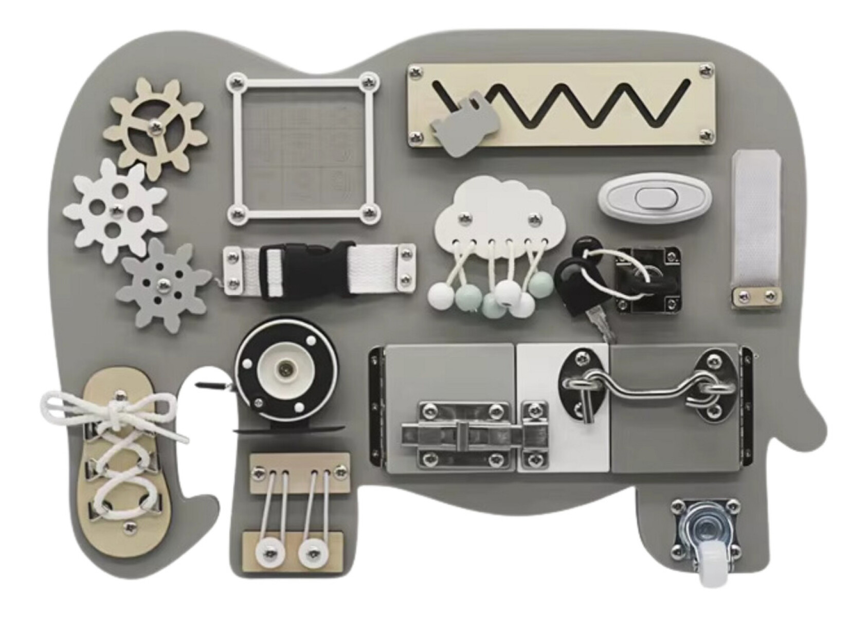 TABLERO DE MADERA SENSORIAL ELEFANTE 