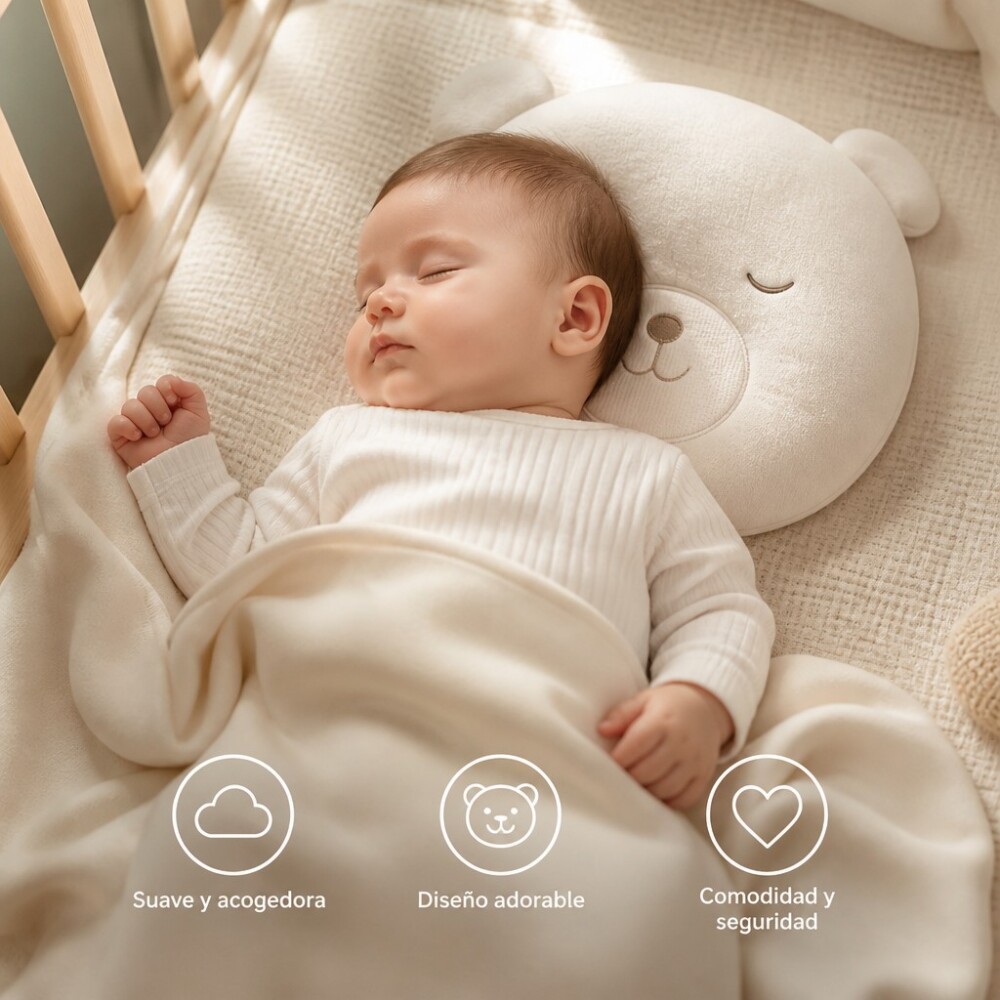 Set almohada y manta bebe BUBA beige