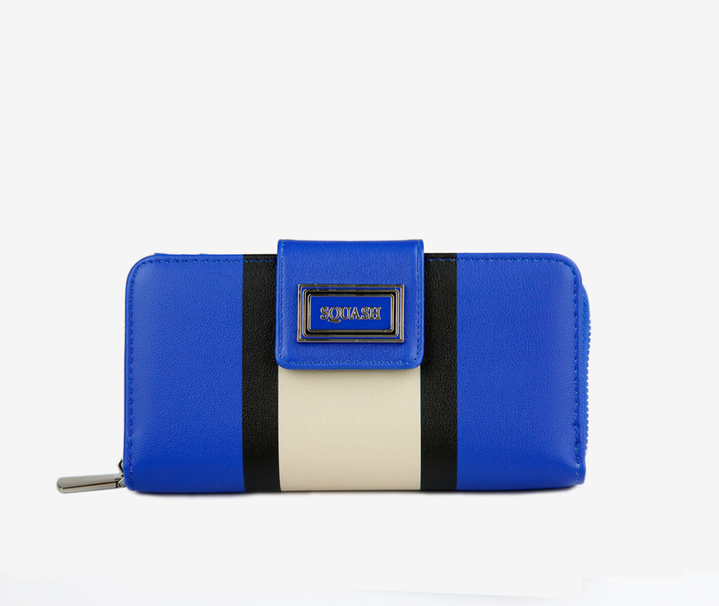 Billetera Squash Brikel Combinada con Solapa y Cierre - AZUL 