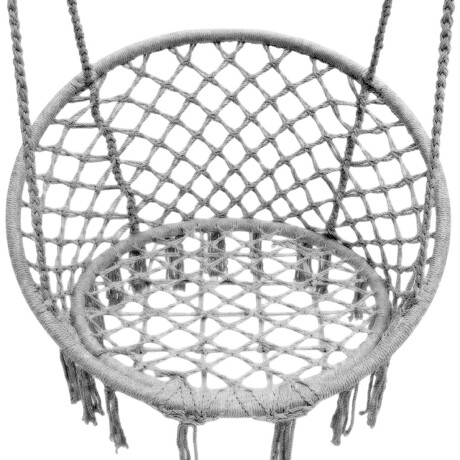 Hamaca Sillón Colgante Circular Macramé Algodón Gris