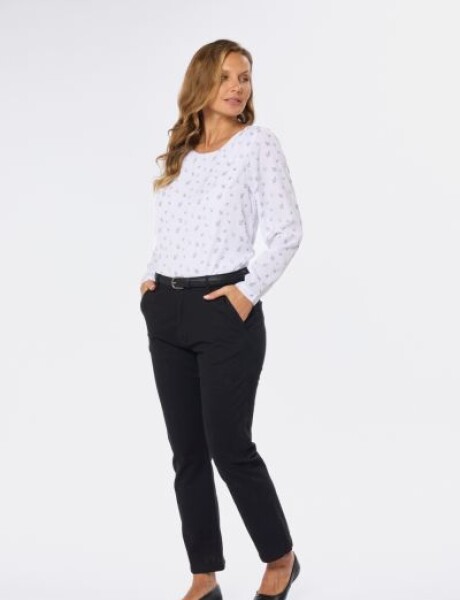 PANTALON RECTO DE GABARDINA Negro