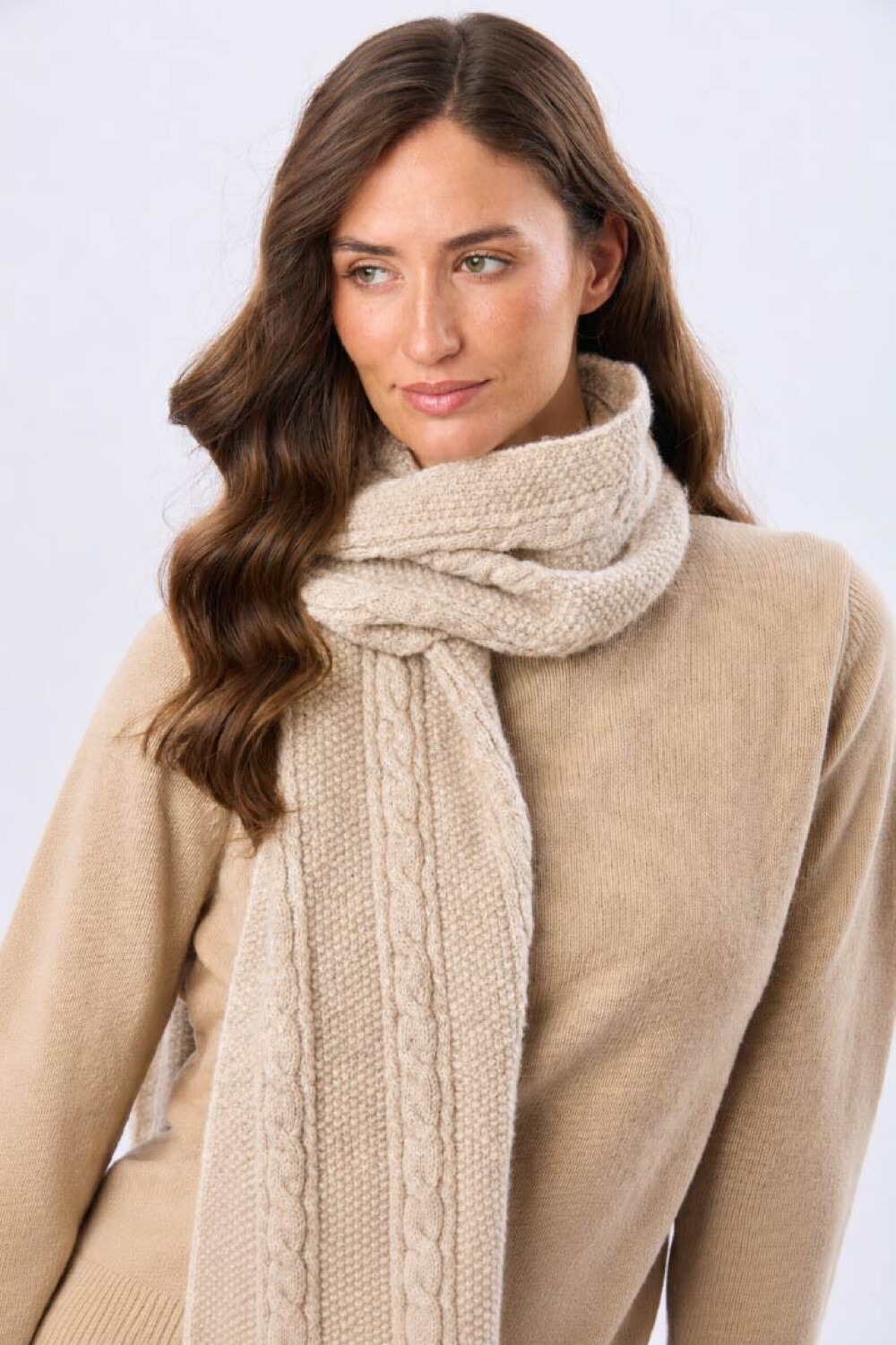 BUFANDA TEJIDA Beige