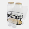 JGO DISPENSADOR DOBLE C/SOPORTE METAL/VASOS Unica