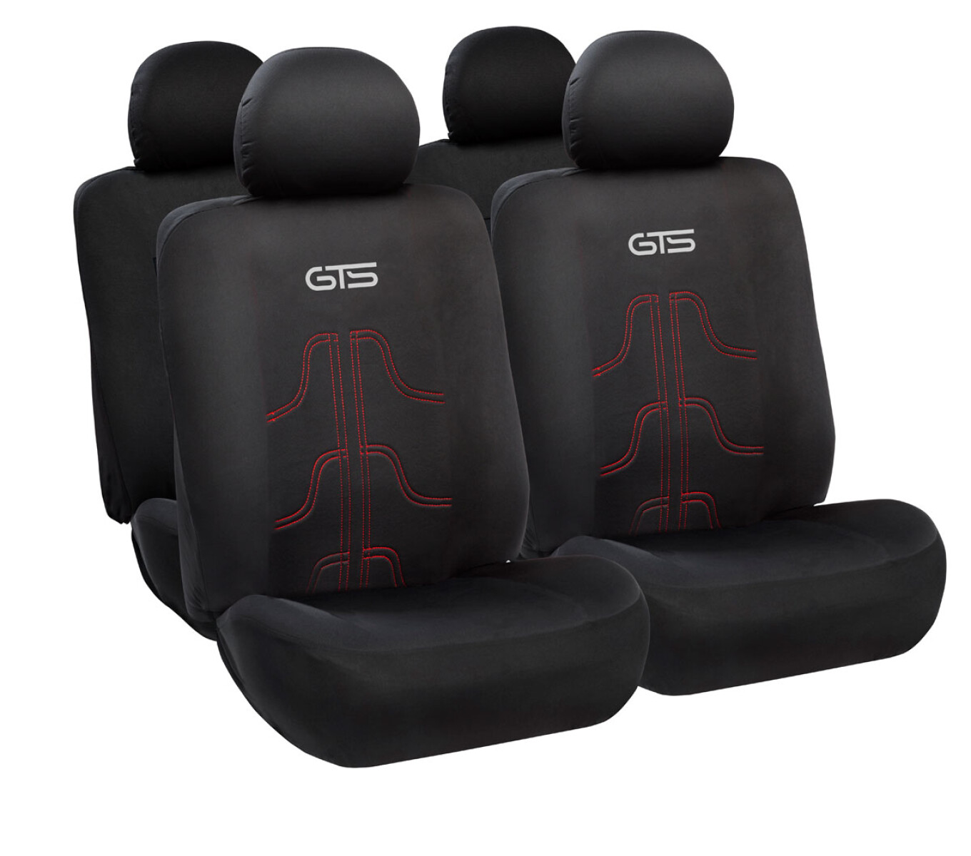 CUBRE ASIENTO - GTS 021 NEGRO ROJO POLYESTER 10PZAS. GTS 