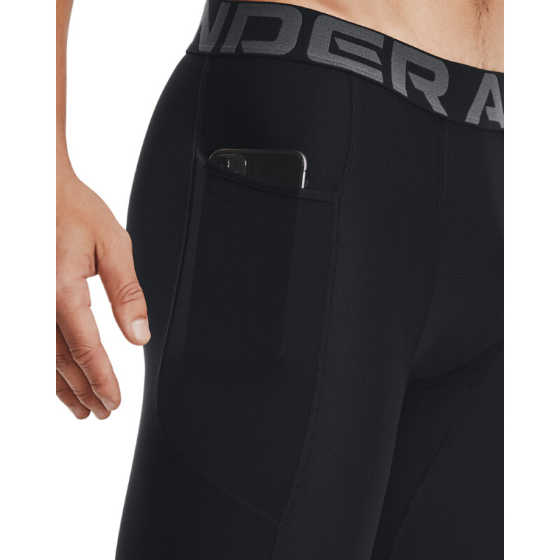 UA HG Armour Lng Shorts-WHT BLK-001