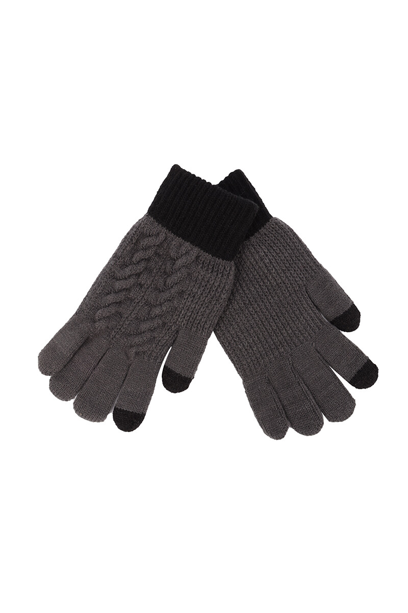 Guantes de punto tejido Gris oscuro