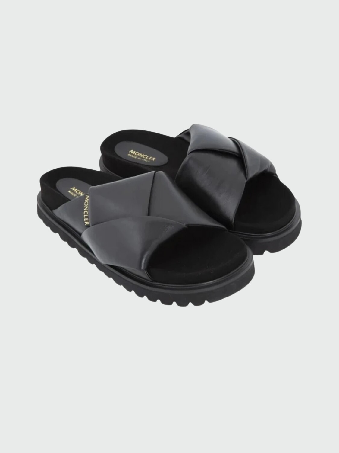 Moncler -Sandalias de cuero, Fantine Negro