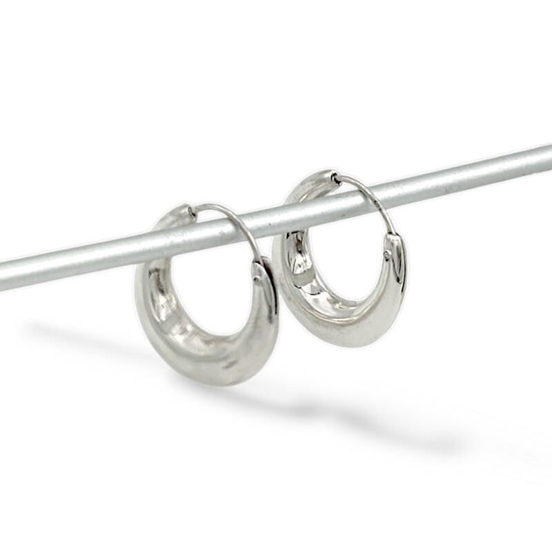 Caravanas Aro media luna-Plata 925-Sin piedra-CA3745 sinpiedra