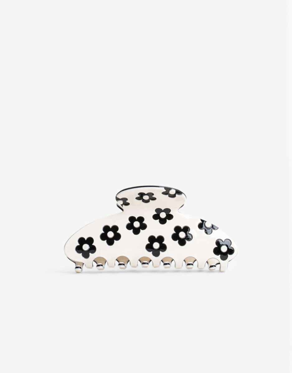 Broche Acrílico Con Flores - Combinacion bicolor 