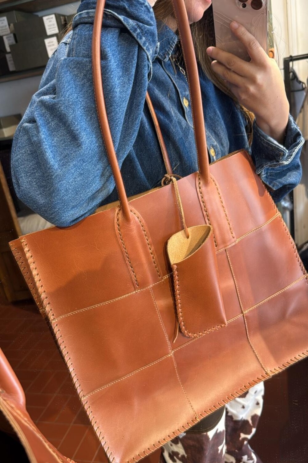 Leather Tote Bag Caramel