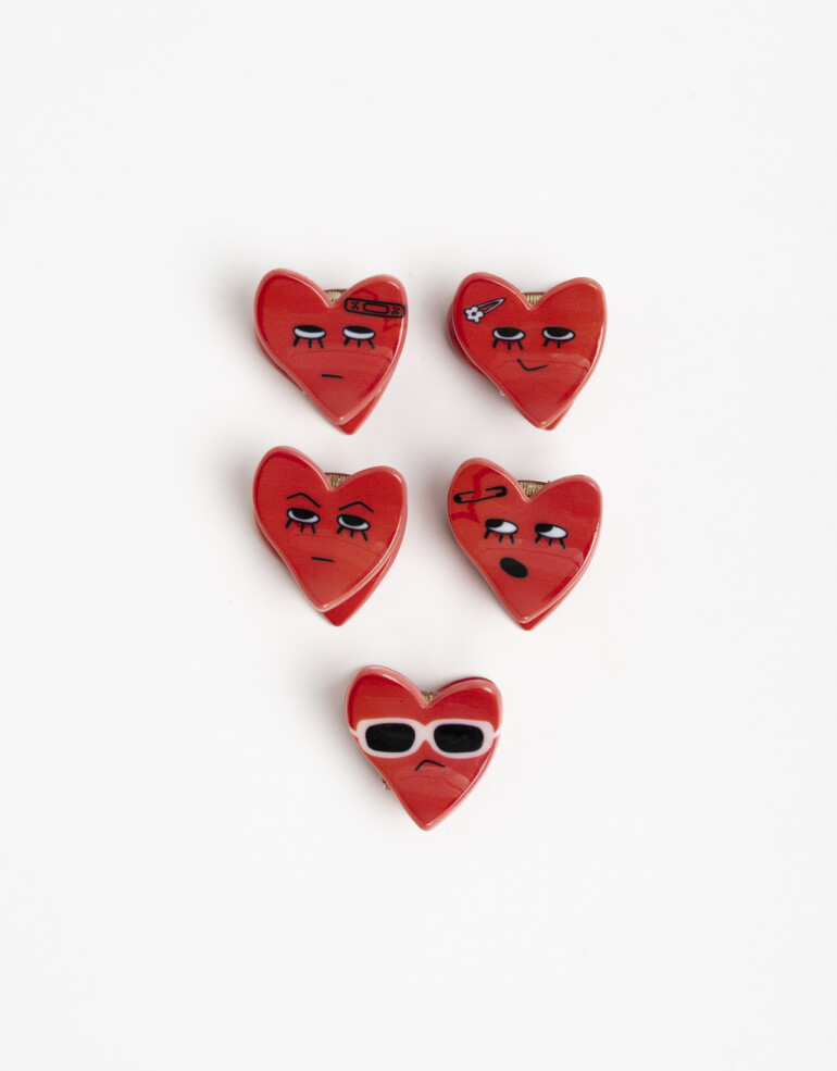 Broches Sets Acrilico Set De Mini Broches Broken Hearts - Rojo Medio