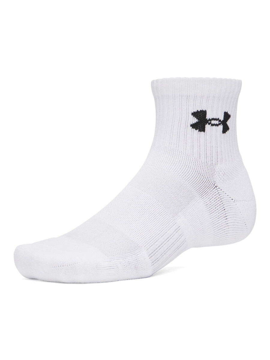Medias UA Performance Cotton 3p Qtr Hombre 6009686-100 - Blanco 