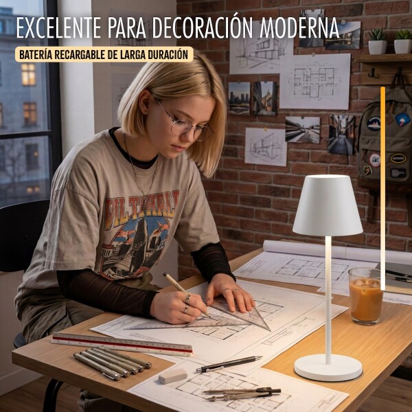 Lampara Escritorio Mesa Velador Led Recargable Inalambrica IMBACK Color Blanco Lampara Escritorio Mesa Velador Led Recargable Inalambrica IMBACK Color Blanco