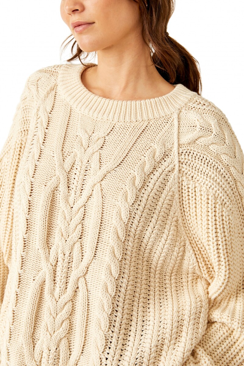 FRANKIE CABLE SWEATER Marfil