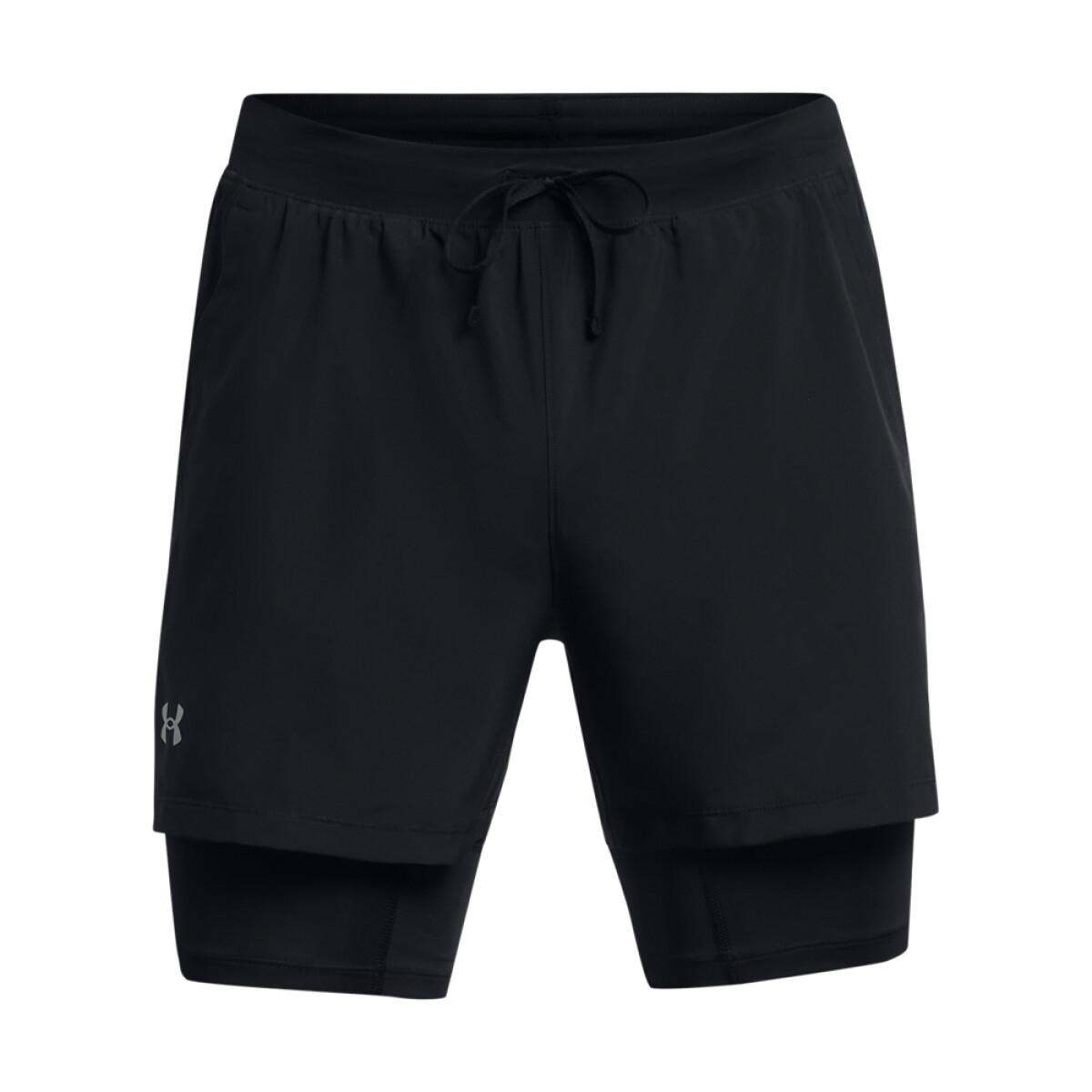 UA LAUNCH 5'' 2-IN-1 SHORTS-GRY - BLK-001 