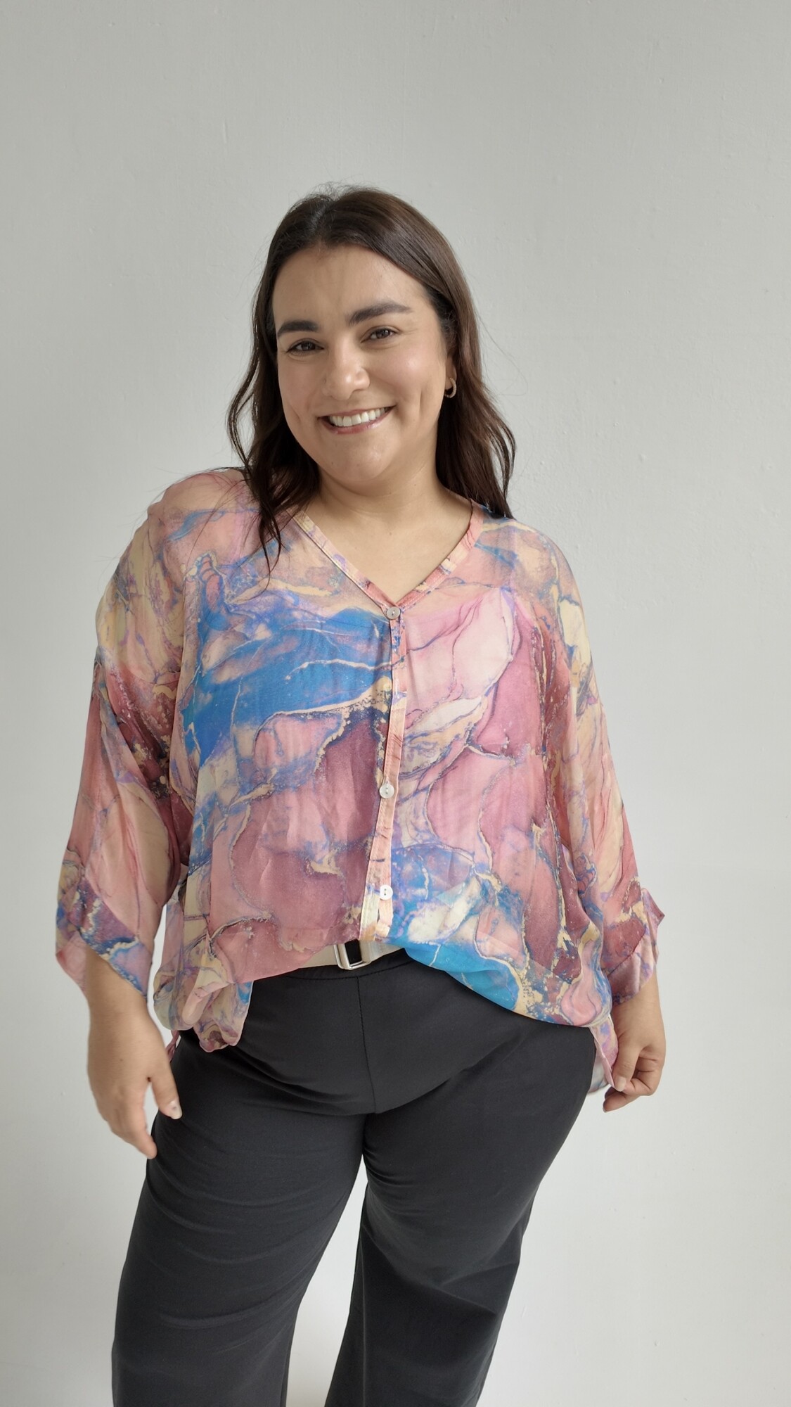Blusa botánica Rosado