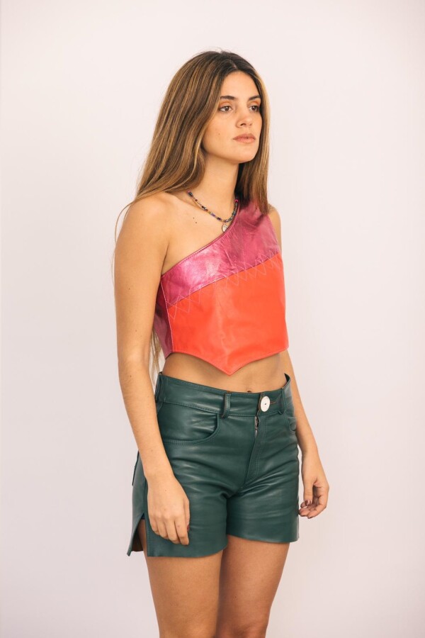 Leather Shorts Verde Inglés