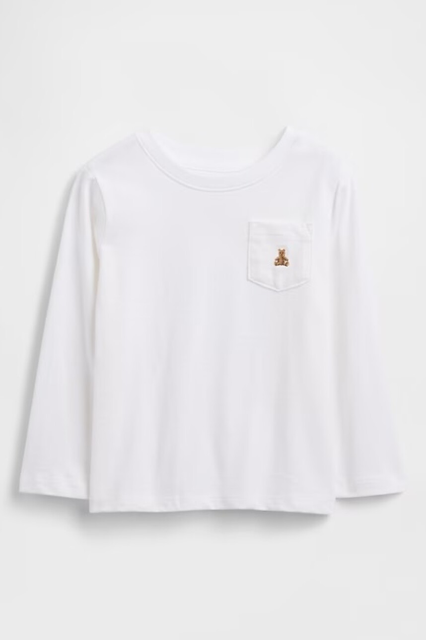 Remera Básico Con Bolsillo Toddler Niño White V2 Global