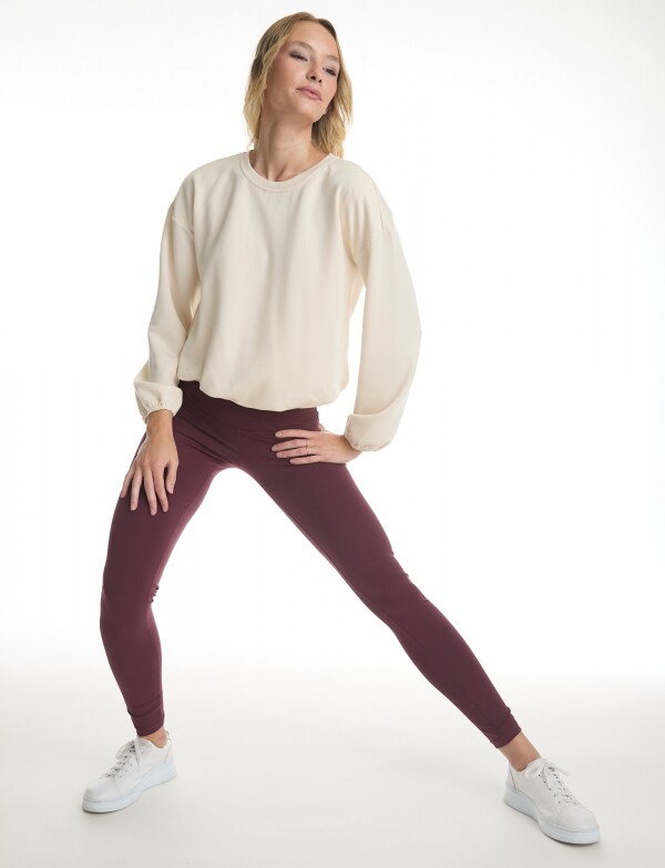 Legging Tiro Alto Algodón Premium BORDEAUX