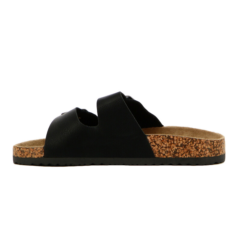 Darkness Sandalia Casual Dama C/dos Tiras C/hebilla Suela Baja / Negro Negro