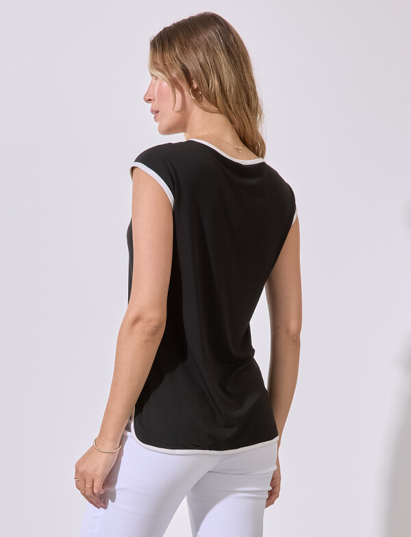 Blusa Zips NEGRO/BLANCO