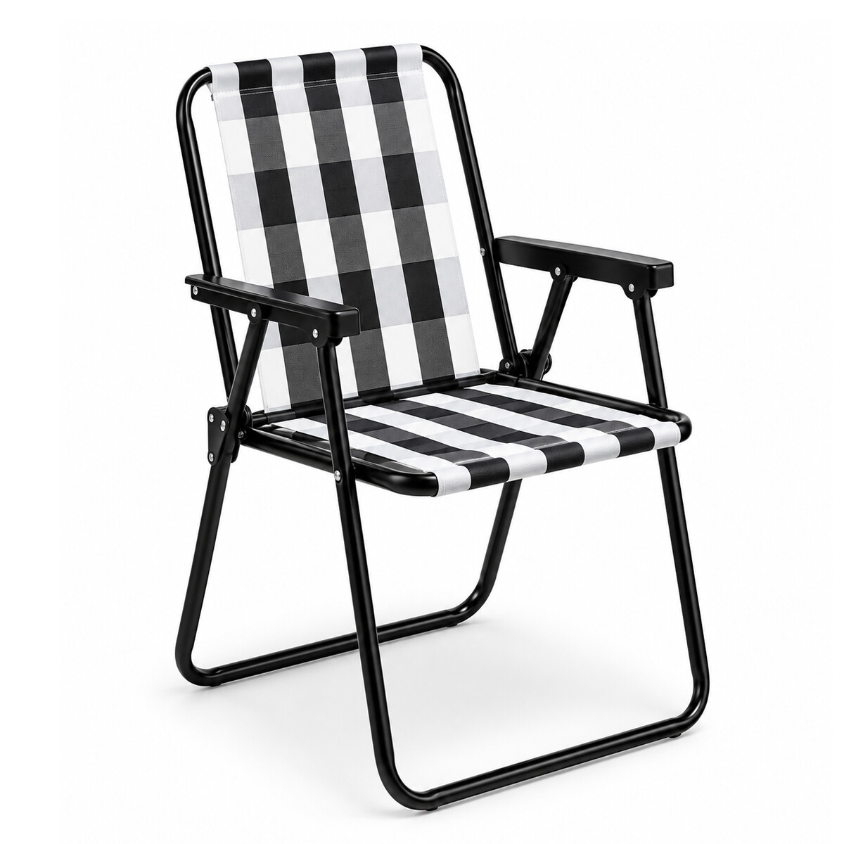 Silla Mor Alta Acero Retro Plegable Mor 2583 Blanco Y Negro 