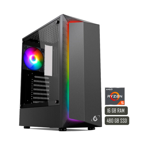 PC Gamer Ryzen 5 5600G 16GB DDR4 + 480GB SSD Negra PC Gamer Ryzen 5 5600G 16GB DDR4 + 480GB SSD Negra