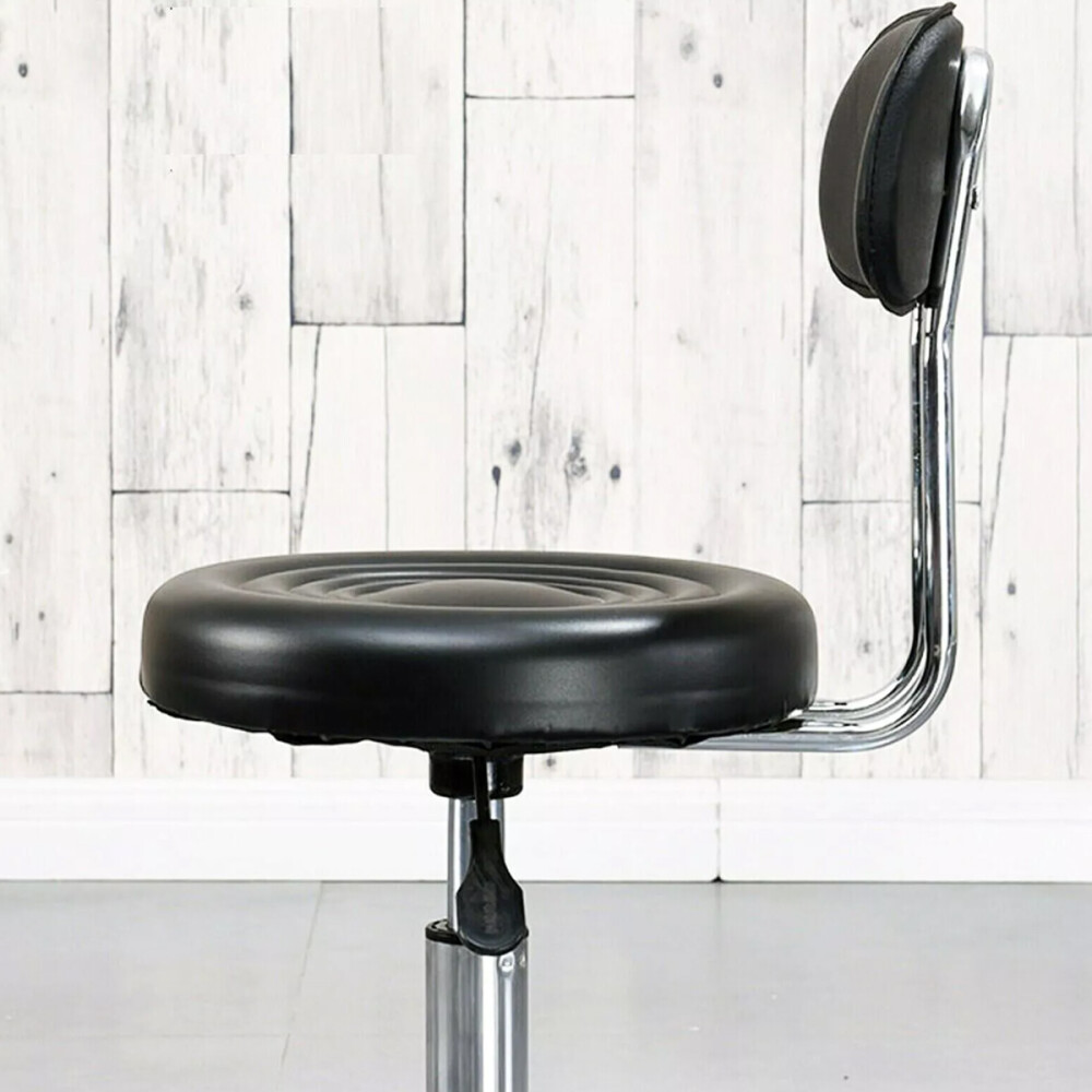 Banco Giratorio Con Respaldo Peluqueria Barberia Negro