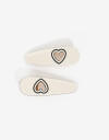 Horquillas Set Glossy Set De Horquillas Con Corazones - Blanco Crudo