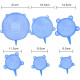 Tapas silicona ajustables reutilizables set 6 Sin Color
