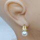 Caravanas En Oro 18K , Brillantes Y Perla De Cultivo Caravanas En Oro 18K , Brillantes Y Perla De Cultivo