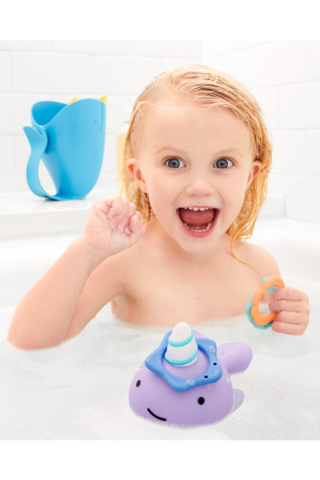 Juego de baño lanza anillos, diseño narval Sin color