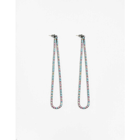 Aros Colgantes Largos Strass Combinacion Multicolor