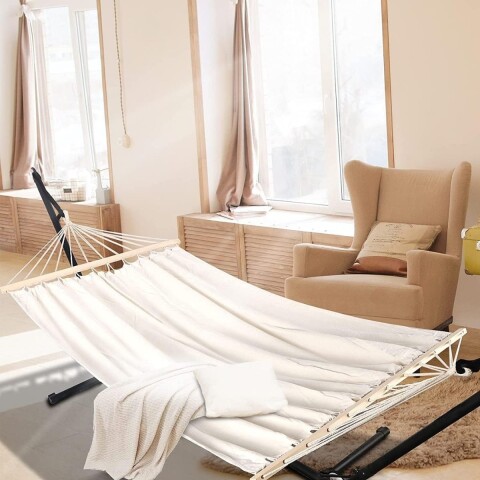 Hamaca Paraguaya Reforzada Silla Colgante Con Bolso Madera Y Soporte Jardin Patio Imback Color Beige Hamaca Paraguaya Reforzada Silla Colgante Con Bolso Madera Y Soporte Jardin Patio Imback Color Beige