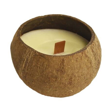 Vela Aromática Coconut de Cera y Envase de Coco Natural Marrón Claro